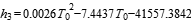 h_3=0.0026*T_0^2-7.4437*T_0-41557.3842