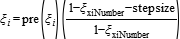 xi_i=pre(xi_i)*((1-xi_xiNumber-stepsize)/(1-xi_xiNumber))